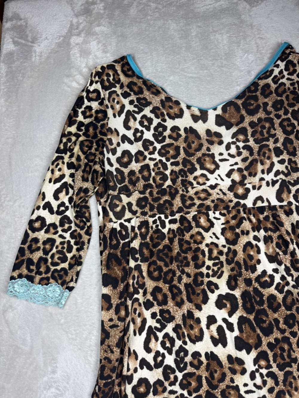 Bisou Bisou Intimates Babydoll Leopard Animal Print Mini Nightgown Dress Size XL - Picture 12 of 16